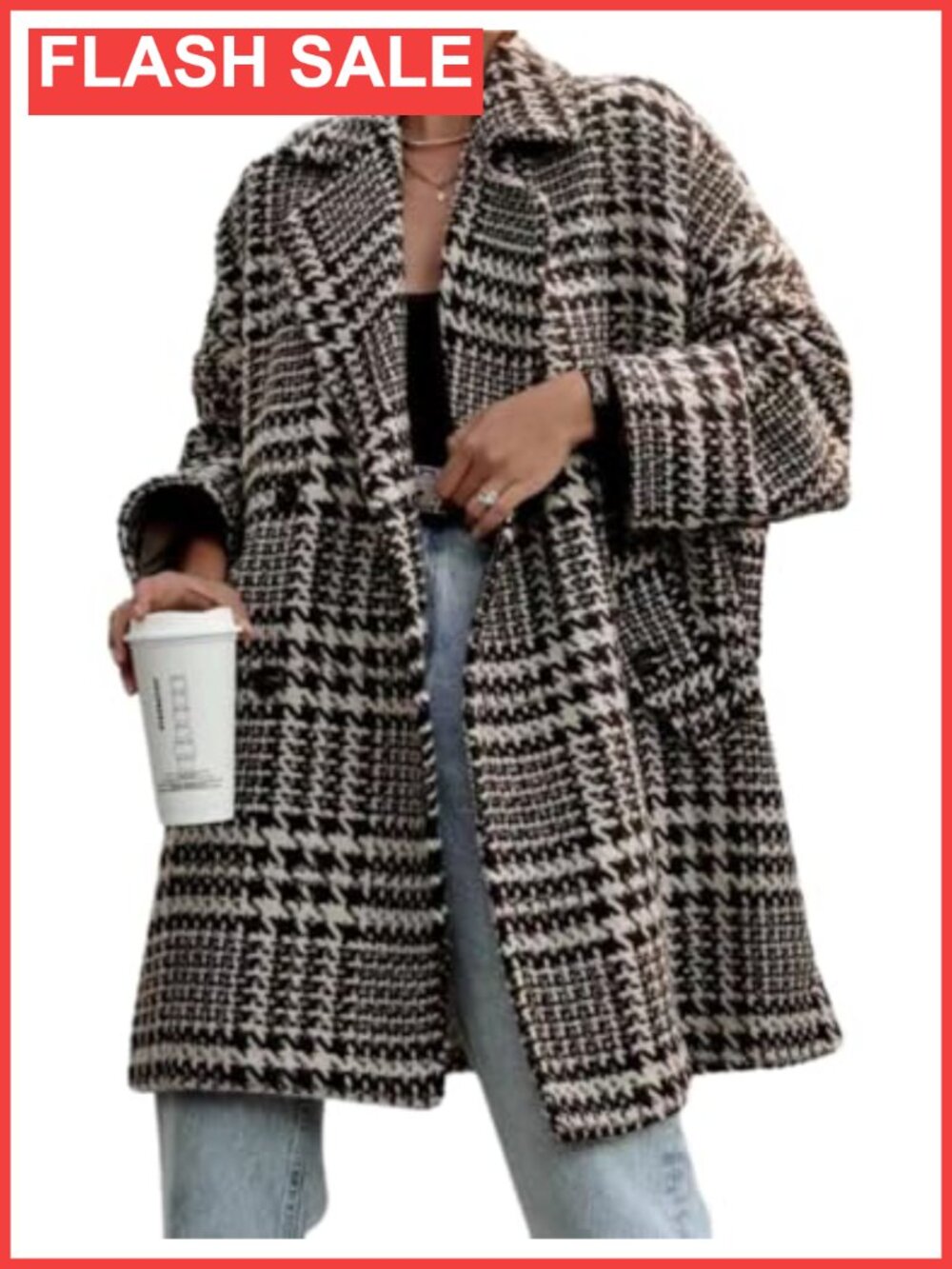 Women's Winter Wool Blend Pea Coat Notch Lapel Double Breasted Mid Long Overcoat